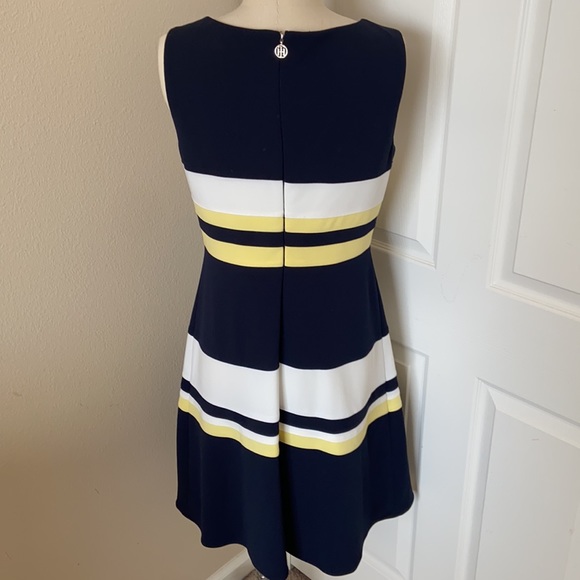 Tommy Hilfiger Navy Stripe Dress Size 8 NWT - Picture 3 of 6